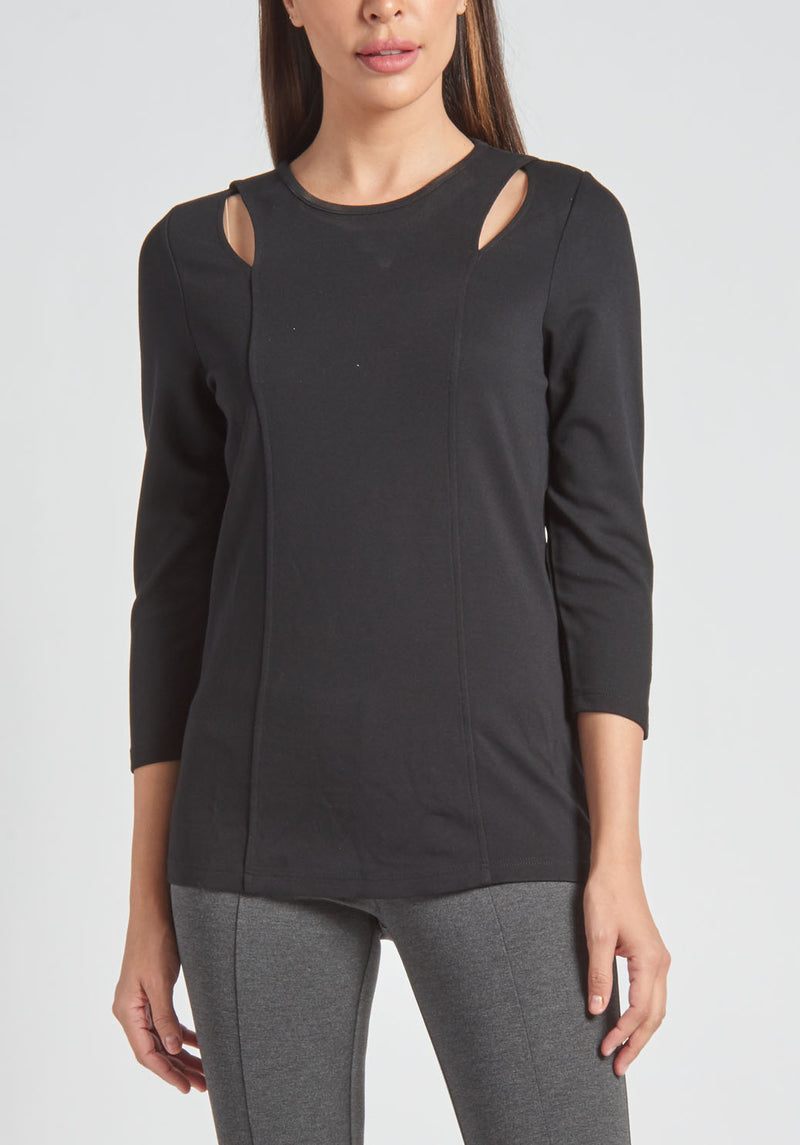 3/4 Sleeve Top with Cut-outs