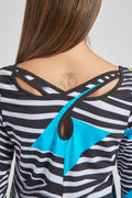 3/4  Sleeve Scoop Neck with Back Criss-Cross Detail