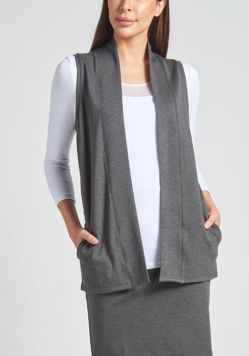 Vest with Pockets and Back Seam Detail