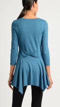 3/4 Sleeve Scoop Neck Tunic with Back Detail