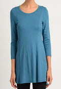3/4 Sleeve Scoop Neck Tunic with Back Detail