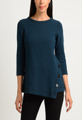 Long Sleeve ballet Neck Tunic with Asymetrical Hem